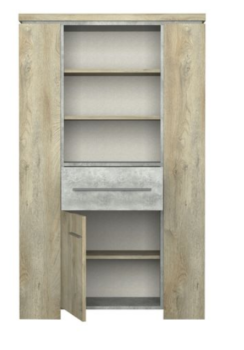 Norton bookcase imitation wood and concrete 3