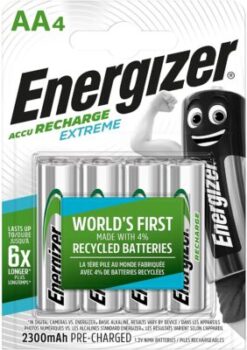 Energizer AA Rechargeable Batteries, Accu Recharge Extreme 4