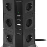 BEVA - Multi-socket tower with 12 outlets and 5 USB ports 12