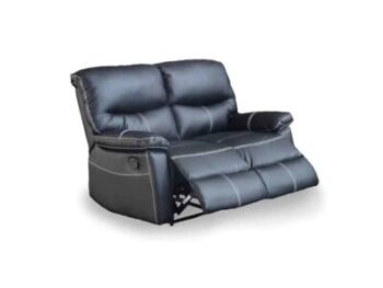 Joey - Black leatherette recliner sofa 3