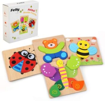 Felly Jouet Bebe - Wooden Puzzles, Montessori Toys for Children 1 2 3 22