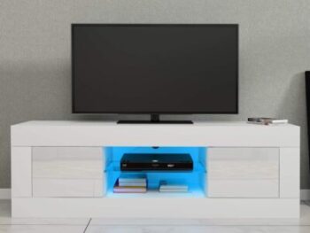 LED Glass TV Stand with 2 Doors 18