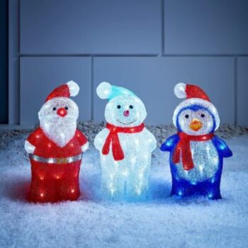 Lights4fun - Set of 3 Christmas Light Figurines 13