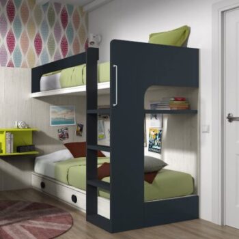ROS Furniture - Oak/slate grey bunk bed 16