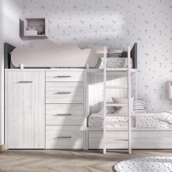 ROS Furniture - White/Pink Bunk Bed 17
