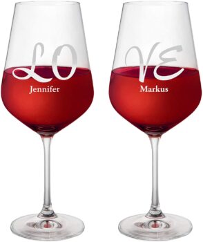 Set of 2 wine glasses with personalized engraving Amavel 19