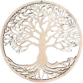 Wooden tree of life wall decoration Foxglove 23