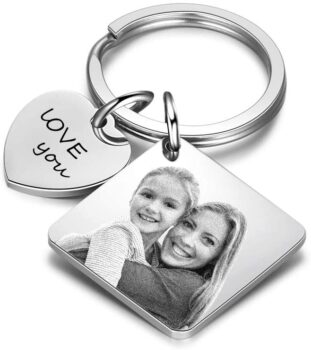 Personalized silver key ring - Smileface 32