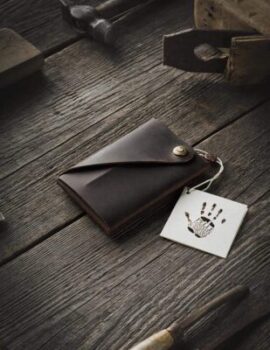 Wood Brown - Minimalist Leather Wallet 3