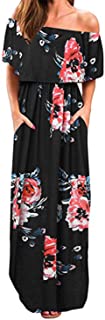 Floral summer long dress with boat neck and short sleeves Kidsform 1