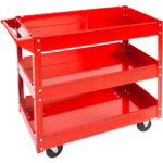 TecTake Red 3 Tier Mobile Workshop Tool Stand 10
