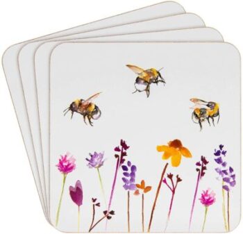 Set of 4 Shudehill Giftware Busy Bees Collection Coasters 11