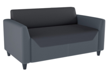 2-seater sofa in carbon fabric and City grey 2