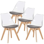H.J WeDoo - Set of 4 Scandinavian transparent chairs 9