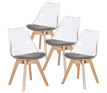 H.J WeDoo - Set of 4 Scandinavian transparent chairs 1