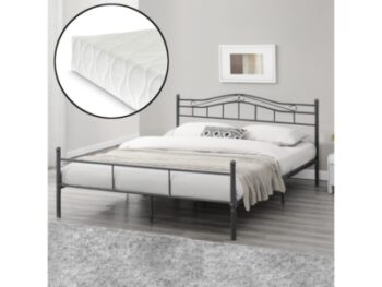 En Casa - Metal Bed Frame Double Slatted Base with Mattress 4