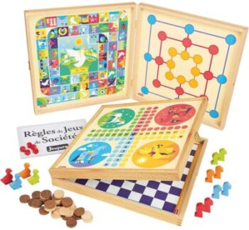 6 in 1 wooden board game set - Jeujura 86