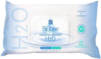 Biolane 72 lingettes nettoyantes épaisses H2O ecorecharge 6
