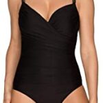 One-piece draped swimsuit with underwire cocktail black Primadonna 11