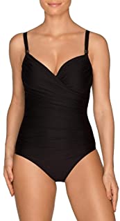 One-piece draped swimsuit with underwire cocktail black Primadonna 3