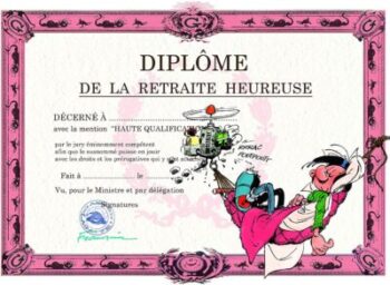 Card - Diploma of the Happy Retirement by Gaston Lagaffe 5