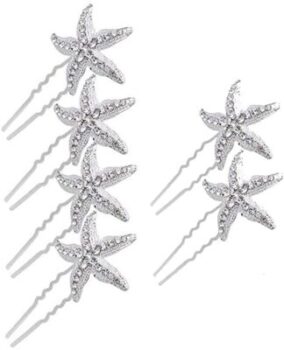 Set of 6 bridal hairpins "Starfish 5