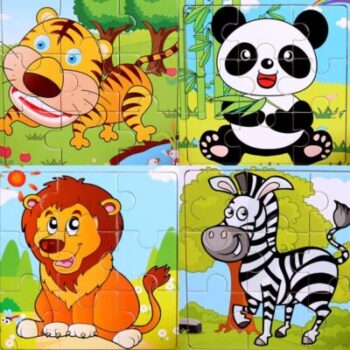 Wooden jigsaw puzzles of 9 pieces 4 forest animals 3