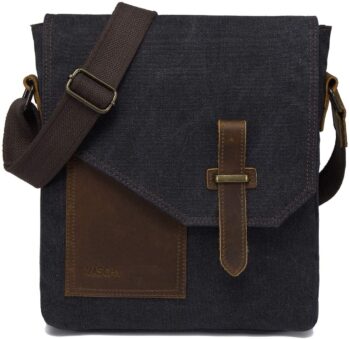 Vaschy canvas and leather shoulder bag 1