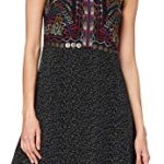 Black printed trapeze dress without sleeves Desigual Nerea 12