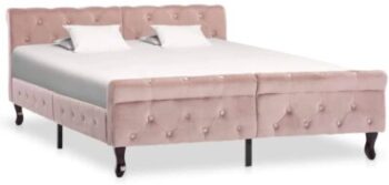 vidaXL - Bed frame pink velvet 22
