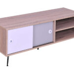 Noa TV stand in oak, white and grey 10
