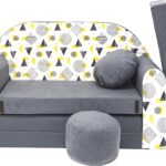 Pro Cosmo Canapé-lit avec pouf pour enfant 12