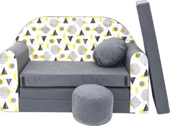 Pro Cosmo Canapé-lit avec pouf pour enfant 4