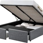 FOURNIER DECORATION Lagertha chest bed in grey linen 9