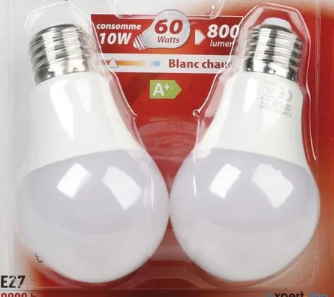 Set of 2 LED bulbs E27 10 W Expertline 2