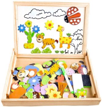 100 piece magnetic wooden puzzles for kids 32
