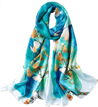 Woman scarf in colored mulberry silk 23