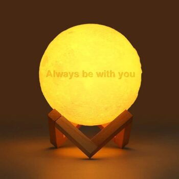 Custom 3D moon lamp with printed photo or engraved text 31