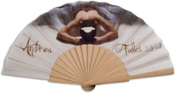 Set of 25 wooden fans with customizable print on canvas 30