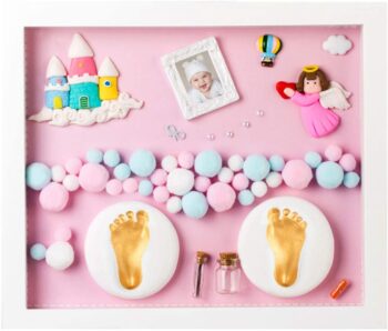 Baby hand/footprint kit and footprint photo frame 19