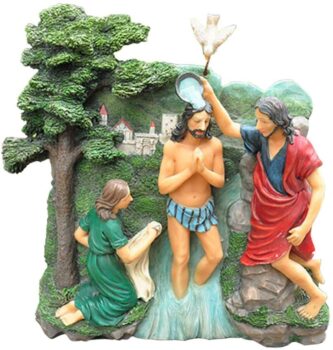 Decoration in sculpture of the baptism of Jesus 31