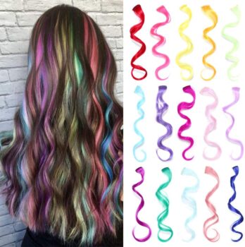 Synthetic and multicolor curly hair extensions YMHPride 2