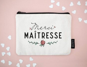 Cotton pouch "Merci maîtresse" - Manahia 28