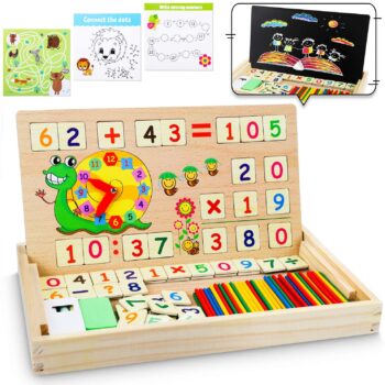 Magnetic wooden math learning box 12