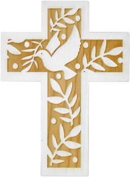 Spruce wall crucifix with dove 14