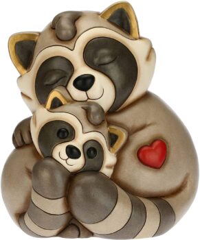 Ceramic figurine of a mother raccoon and her cub 27