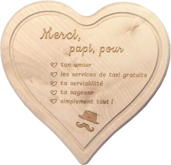 Heart-shaped wooden cutting board with engraving 29