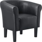 [Jelgava black leatherette club chair 12