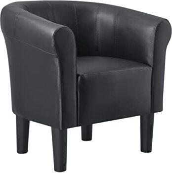 [Jelgava black leatherette club chair 4