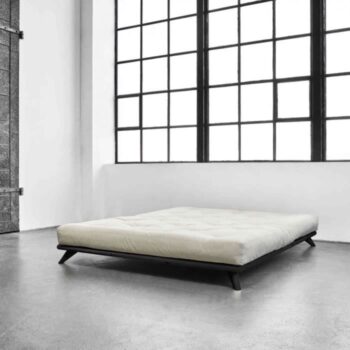 Terre de nuit - Futon senza bed in black solid wood 140 x 200 cm 1